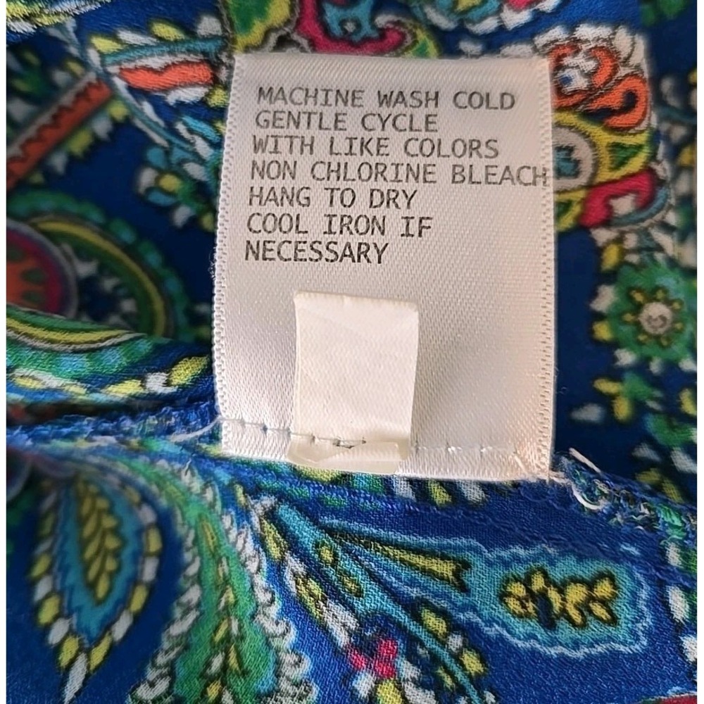 Anne Carson Womans Short‎ Sleeve Size XS Paisley Florial Design Blue, Multicolor - Picture 6 of 6